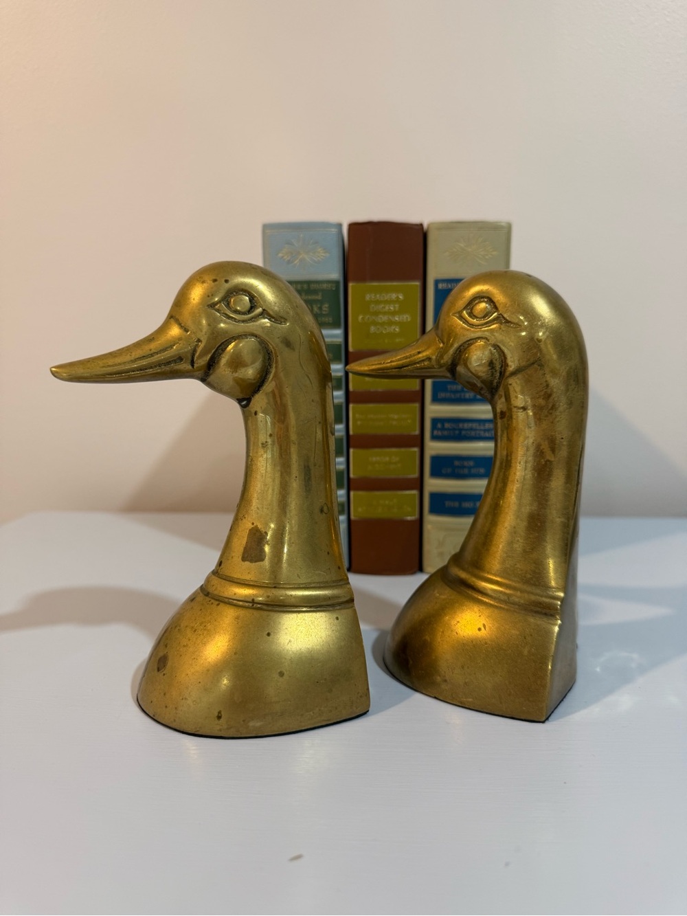 Set of 2 Vintage Brass Duck Bookends - Picture 3 of 4